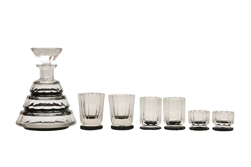 Lot 513 - AN ART DECO CRYSTAL DECANTER SET