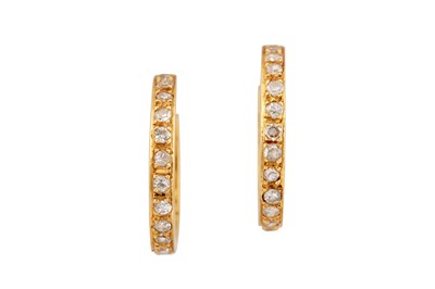 Lot 95 - A pair of diamond hoop earrings