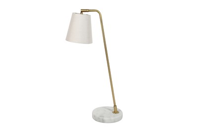 Lot 671 - A CONTEMPORARY BRUSHED AND LACQUERED BRASS DESK LAMP