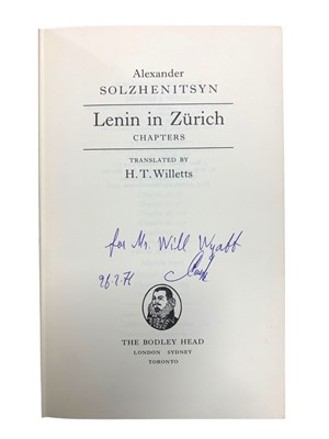 Lot 210 - Solzhenitsyn (Alexander) Lenin in Zurich, Presentation Copy
