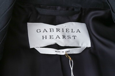 Lot 343 - Gabriela Hearst Navy Stein Pleat Trench Coat - Size 42
