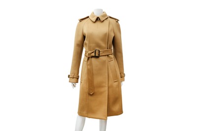 Lot 470 - Burberry Camel Cashmere Belted Coat - Size 42