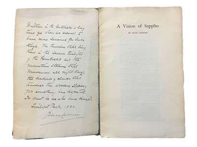 Lot 159 - Carmen. A Vision of Sappho. 1/60 copies & Mss poem signed.
