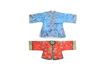 Lot 749 - TWO CHINESE EMBROIDERED SILK LADIES' JACKETS