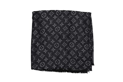 Lot 828 - Louis Vuitton Metallic Black Classique Monogram Shawl