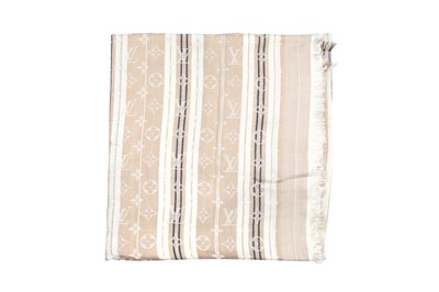 Lot 487 - Louis Vuitton Beige Stripe Classique Monogram Shawl