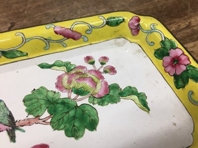 Lot 69 - TWO CHINESE CANTON ENAMEL TRAYS