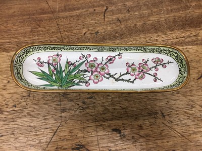 Lot 69 - TWO CHINESE CANTON ENAMEL TRAYS