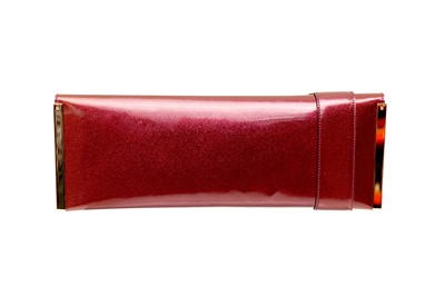 Lot 237 - Gucci Magenta Glitter Buckle Flat Clutch