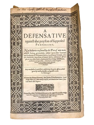 Lot 139 - Howard. A Defensative against the poyson of supposed Prophecies. 1620