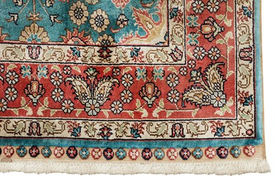 Lot 43 - A VERY FINE SIGNED SILK BURSA RUG, TURKEY