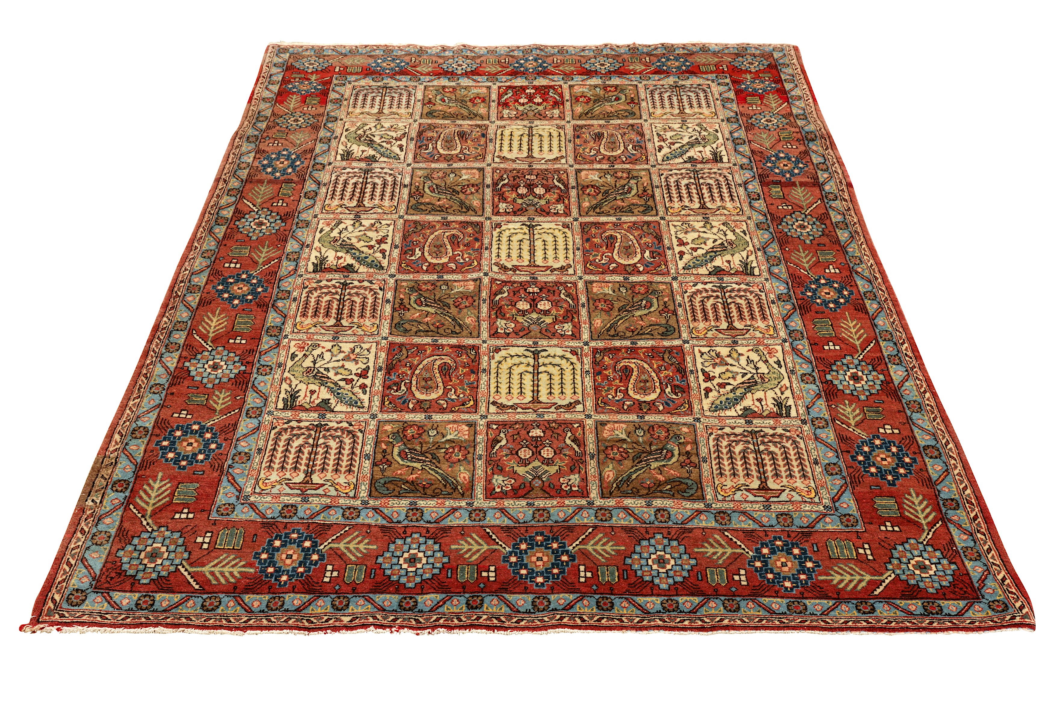 Lot 89 - A FINE PART SILK QUM RUG, CENTRAL PERSIA