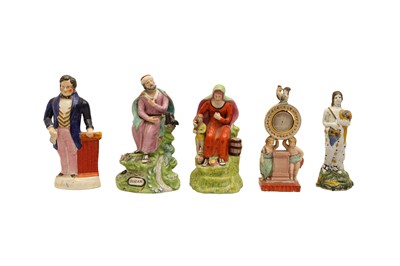 Lot 610 - GROUP OF STAFFORDSHIRE FIGURAL CERAMICS