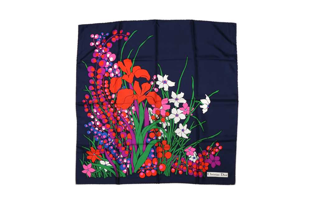 Lot 327 - Christian Dior Abstract Flower Silk Print Scarf