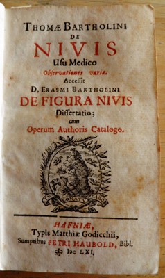 Lot 13 - Medicine.- Bartholinus (Thomas) & Bartholin (Erasmus)