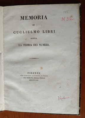Lot 11 - Mathematics.- Libri (Guglielmo)