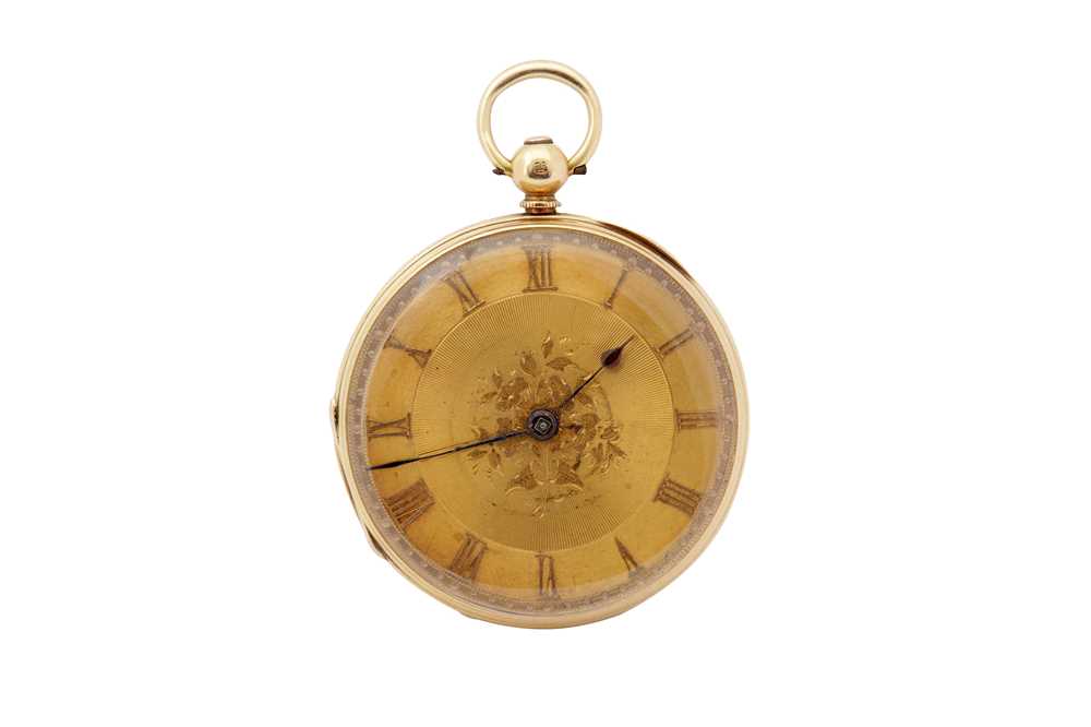 Lot 6 - OPEN-FACE, FUSEE POCKET WATCH, 18K YELLOW GOLD.