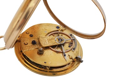 Lot 6 - OPEN-FACE, FUSEE POCKET WATCH, 18K YELLOW GOLD.