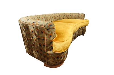 Lot 753 - A CONTEMPORARY CURVED TWO SEATER SOFA