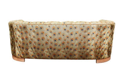 Lot 753 - A CONTEMPORARY CURVED TWO SEATER SOFA