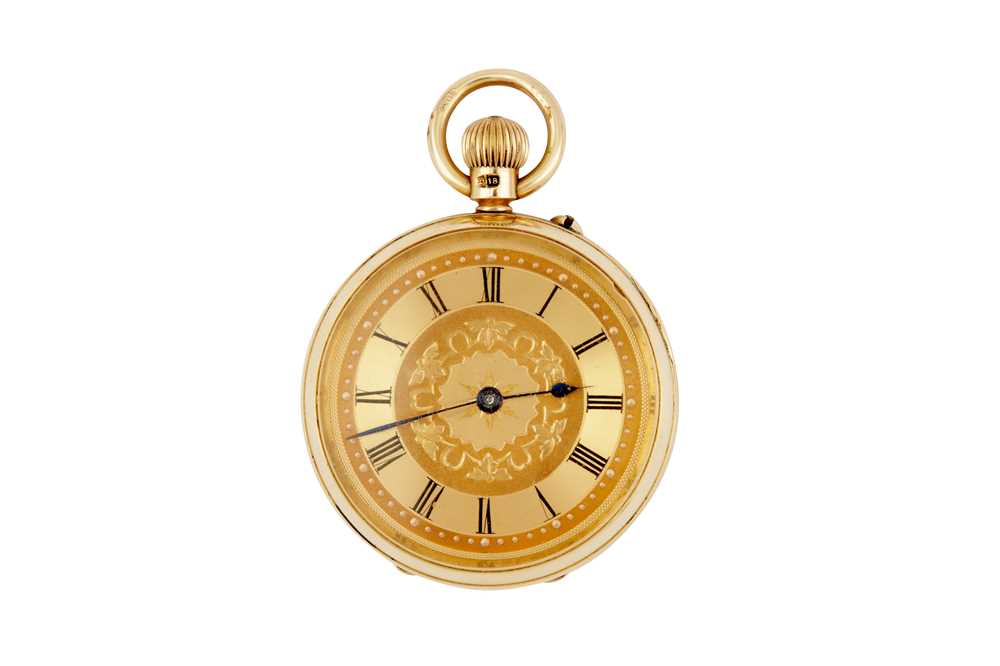 Lot 25 - POCKET WATCH, THOMAS RUSSELL & SON, 18K YELLOW GOLD, OPEN-FACE.