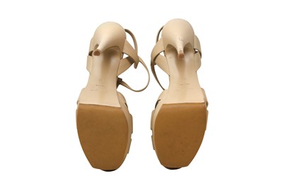 Lot 482 - Yves Saint Laurent Beige Tribute Platform Sandal - Size 41
