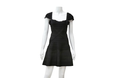 Lot 735 - Herve Leger Black Bandage Mini Dress - Size M