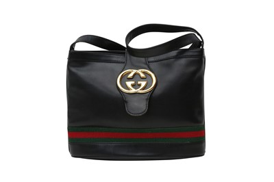 Lot 630 - Gucci Black Web Shoulder Bag