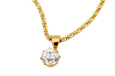 Lot 141 - A diamond pendant necklace