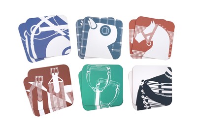 Lot 398 - Hermes Toutenpapier Tatoo Colour Coaster Set