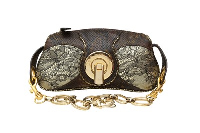 Lot 207 - Dolce & Gabbana Brown Lace Shoulder Bag