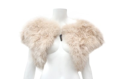 Lot 493 - Escada Nude Feather Cropped Bolero - Size 44