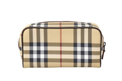 Lot 473 - Burberry Brown Icon Nova Check Cosmectic Pouch