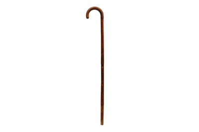 Lot 322 - A SYCAMORE AND SILVER MOUNTED HORSE MEASURING WALKING STICK