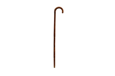 Lot 322 - A SYCAMORE AND SILVER MOUNTED HORSE MEASURING WALKING STICK