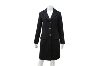 Lot 627 - Louis Vuitton Black Wool Long Coat - Size 34