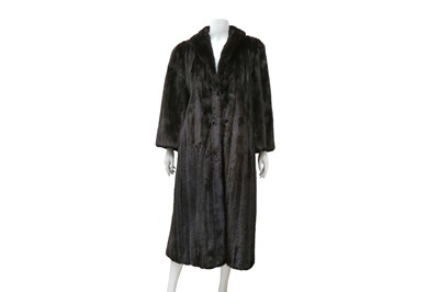 Lot 451 - Karl Lagerfeld Brown Ranch Mink Coat - Size 8