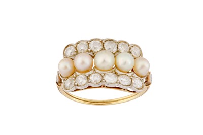 Lot 170 - A pearl and diamond ring, early 20th century