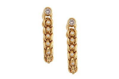 Lot 23 - A pair of diamond hoop earrings