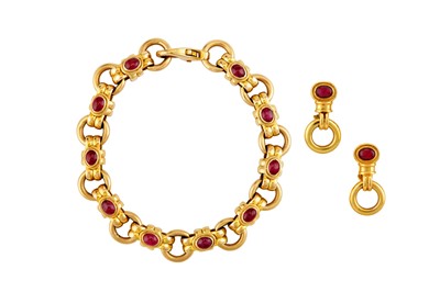Lot 27 - Deakin & Frances | A ruby bracelet and earring suite