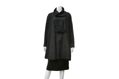 Lot 750 - David Emanuel Collectables Black Wool Skirt Suit - Size 12