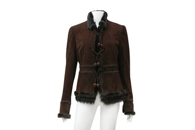 Lot 443 - Yves Saint Laurent Brown Suede Boho Jacket