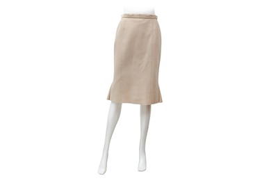 Lot 239 - Louis Vuitton Beige Wool Godet Skirt