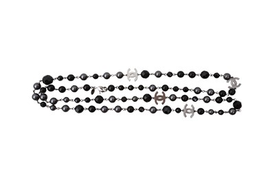 Lot 858 - Chanel Black Pearl Sautoir Necklace