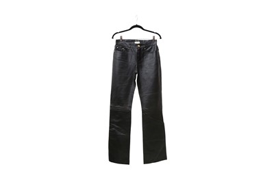 Lot 626 - Versace Jeans Couture Black Leather Jean - Size 40