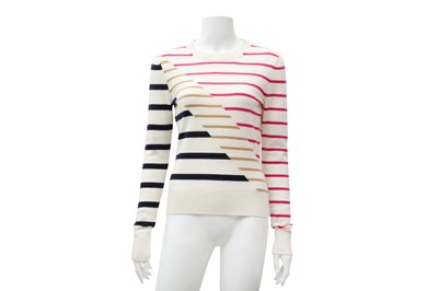 Lot 545 - Chanel Cream Stripe Cashmere Sweater