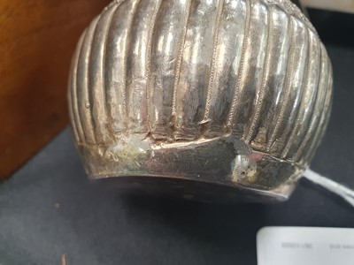 Lot 127 - A MODERN INDIAN SILVER DALLAH COFFEE POT