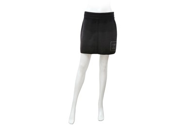 Lot 749 - Chanel Sport Black Wool Mini Skirt - Size 42