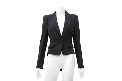 Lot 762 - Alexander McQueen Black Tail Jacket - Size 38