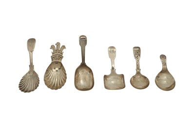 Lot 212 - A MIXED GROUP OF GEORGE III TO VICTORIAN STERLING SILVER CADDY SPOONS